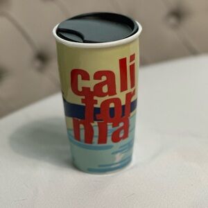 Porcelain Starbucks White Souvenir Travel Tumbler with Black Lid